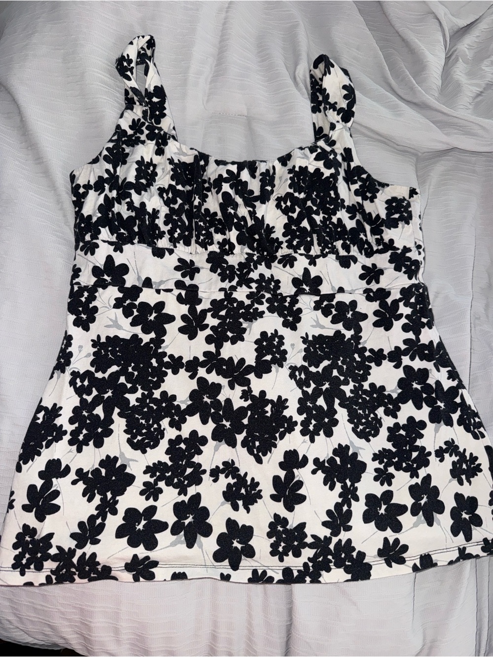 Ann Taylor Black and White Floral Camisole
